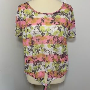 Aeropostale Semi Sheer Front Knot Top